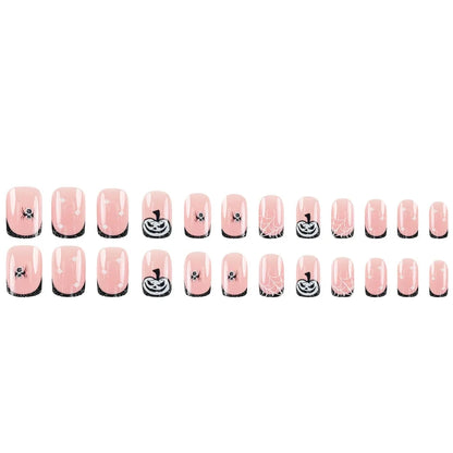 Black Edge French Wear Halloween Pumpkin Manicure Nails Cute Star Spider Nail Art Hot-Selling Cross-Border ABS for Fingers Good Vibrations