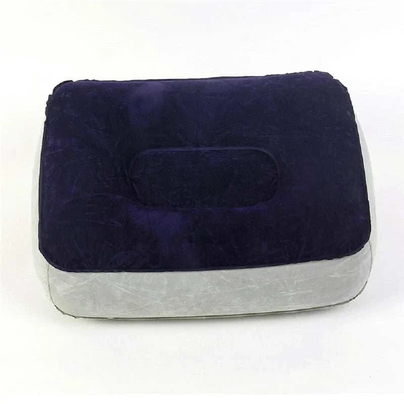 Inflatable erotic wedge cushion for adult games and positions.