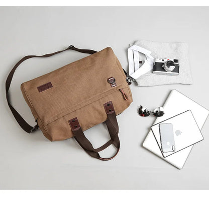 Canvas Briefcase Bags for Men Shoulder Bag Business Laptop Messenger Bags Good Vibrations