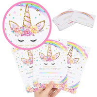 Birthday Party Decoration Invitation Card Magic Unicorn Petal Star Envelope Card Girl Unicorn Theme Party Invitation Good Vibrations