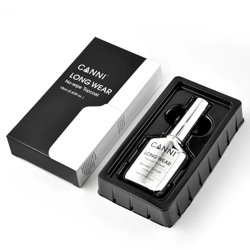 CANNI 18ml Bright Shiny Long Wear Diamond Topcoat Gel Polish Led Uv Gel Wholesale Nail Supply No Clean Topcoat Nail Gel Polish Good Vibrations