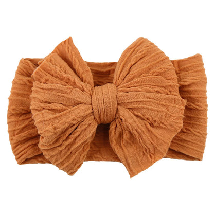 Solid Cable Bow Baby Headband for Child Nylon Layers Headwear Kids Elastic Turban Headwraps Newborn Boys Girls Hair Accessories Good Vibrations