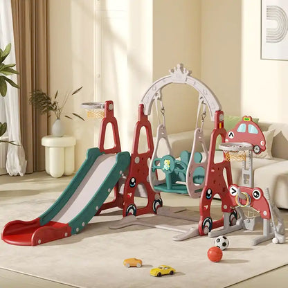 Children Outdoor Wood Playground Playhouse Swings Set Swing and Slide for Kids Good Vibrations