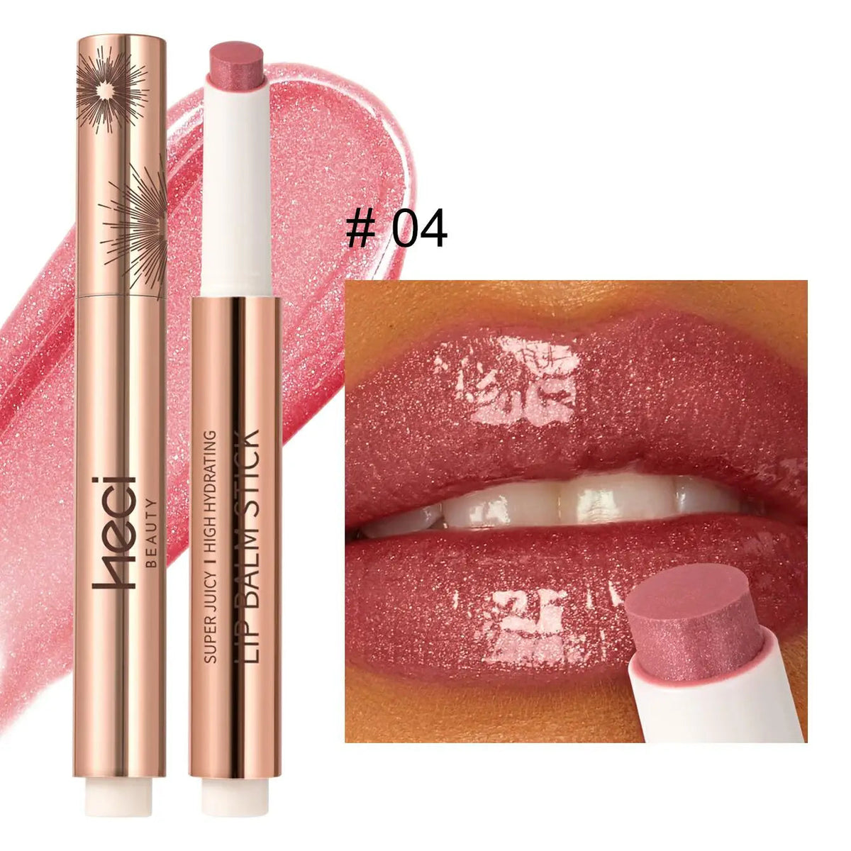 4g Heci Herbal Lip Butter Cream Stick Cream Press Type Super Juicy Mineral Lipstick Tinted Lip Moisturizer Shimmer Lip Stick Good Vibrations