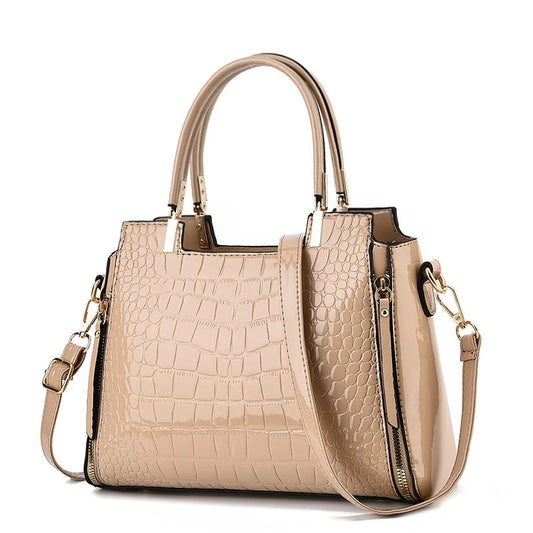 2024 New Crocodile Pattern Large Capacity Versatile Fashion Retro Simple Elegant Temperament Women's Shoulder Bag Good Vibrations