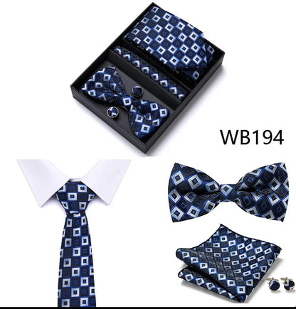 Tie For Men Formal Dress Tuxedo NeckTie Handkerchief Bow Tie Set PlaisyParty Groom Wedding Butterfly Bowtie In Box Good Vibrations