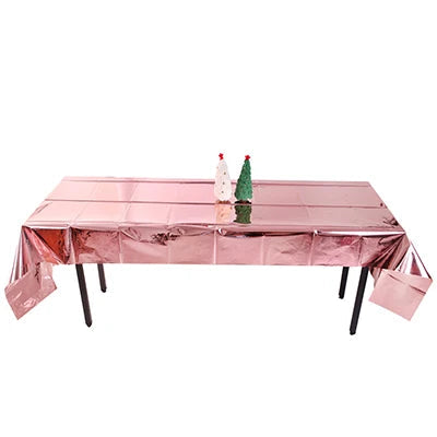 Disposable Party Glitter Table Cloth Birthday Rectangular Tablecloth Wedding Birthday Table Cloth Rectangular PVC Waterproof Good Vibrations