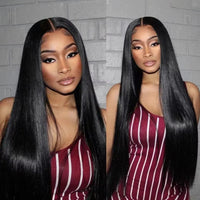 Glueless Lace Wigs Bone Straight Indian Virgin Human Hair Lace Front Wigs Full Frontal HD Lace Wig Human Hair Vendor Affordable Good Vibrations