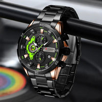 CURREN Stainless Steel Watches for Mens Creative Fashion Luminous Dial with Chronograph Clock Male Casual Wristwatches Good Vibrations
