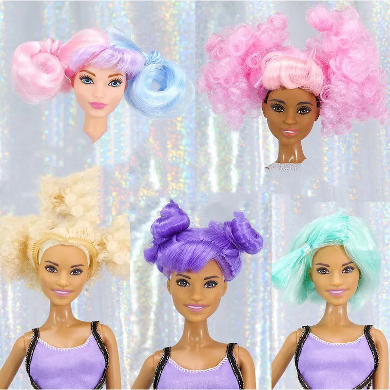 Small Wig For Doll Toy Head Princess Doll Head Candy Color DIY Toy Wig Gold Purple Pink Green Black 1/6 Wig LOLS Dolls Wig Good Vibrations