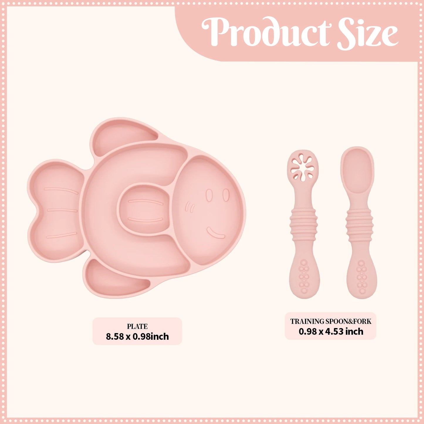 Baby Meal Plate, Baby Suction Cup Silicone Bowl, Children's Complementary Food Plate, Baby Meal Plate, Grid Plate Good Vibrations