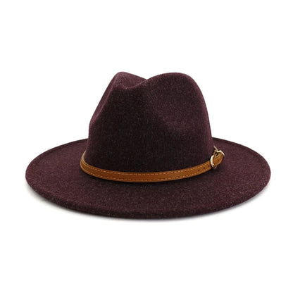 fedora hats for men and women couples jazz hats autumn and winter multicolor fashion wild warm flat brimmed hat Good Vibrations