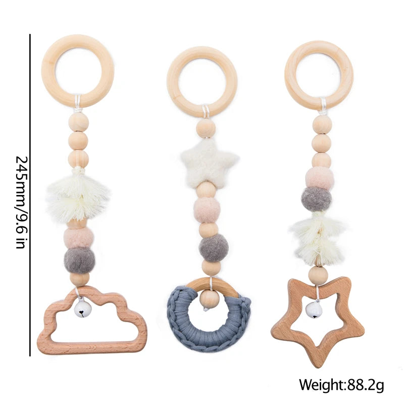 Baby Toys Wooden Play Gym Toys Nordic Baby Room Decor Wood Nursery Sensory Toy Gift Infant Room Clothes Rack Accessories Rattles Good Vibrations