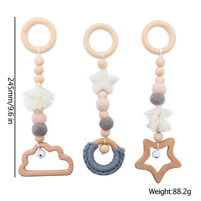 Baby Toys Wooden Play Gym Toys Nordic Baby Room Decor Wood Nursery Sensory Toy Gift Infant Room Clothes Rack Accessories Rattles Good Vibrations