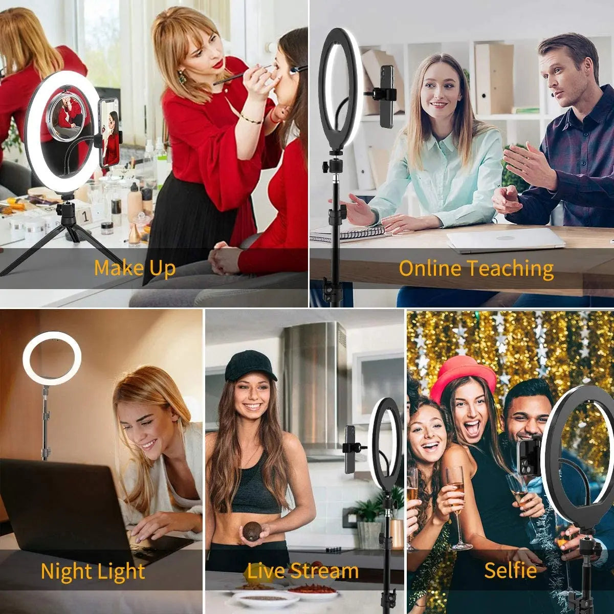 26cm LED Selfie Ring Lamp Photographic Selfie Ring Lighting USB Remote Fill light For Tiktok Video Live with Phone Holder Tripod Good Vibrations Adult Super Store