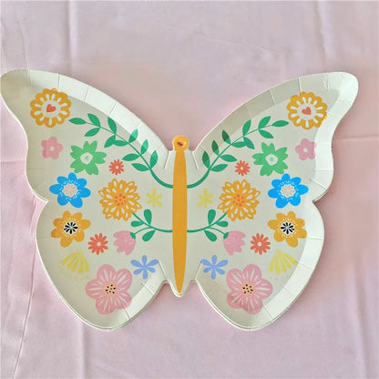 Birthday Party Decoration Butterfly Disposable Tableware Paper Plate Cups Napkin Happy Birthday Party Decoration Good Vibrations