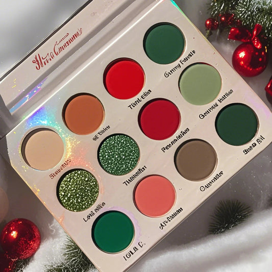 Wholesale Christmas Gift 12 Color High Pigmented Eye Shadow Palette Shimmer Private Label Christmas Eyeshadow Palette Good Vibrations