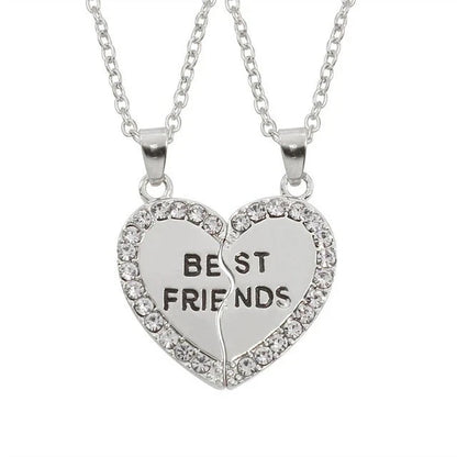 Fashion Best Friends Honey Love Couple Pendant Necklace 2 Pcs/ Set Chain Choke Broken Heart BFF Good Friendship Jewelry Gift Good Vibrations