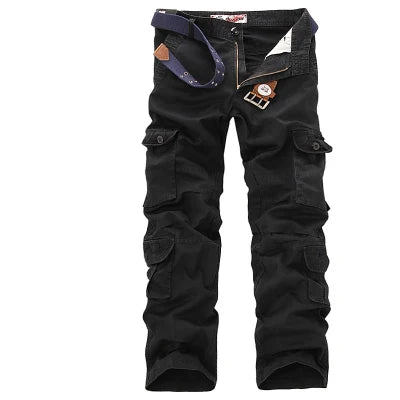 2023 New Men Cargo Pants Mens Loose Army Tactical Pants Multi-pocket Trousers Pantalon Homme Big Size 46 Male Military Overalls Good Vibrations