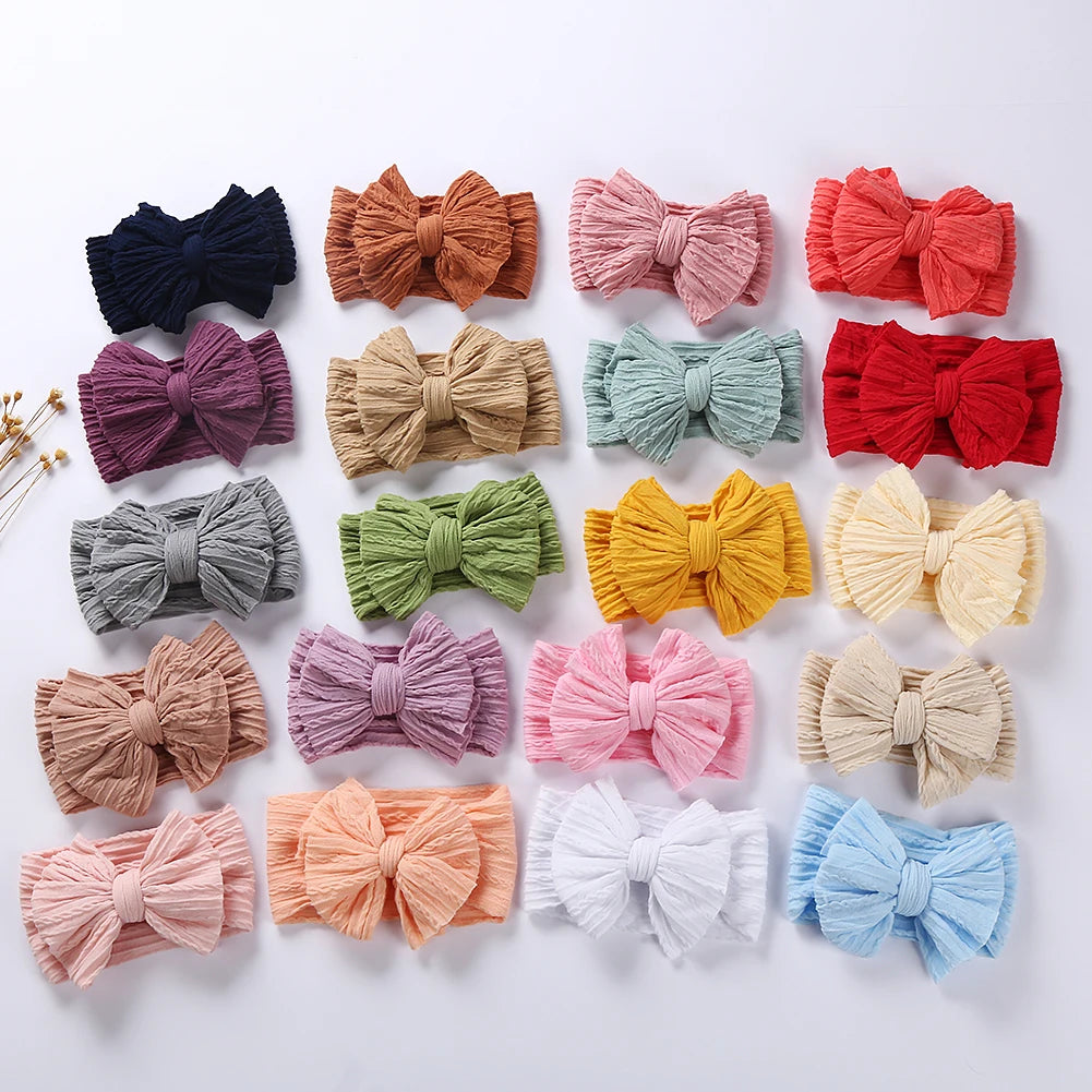 Solid Cable Bow Baby Headband for Child Nylon Layers Headwear Kids Elastic Turban Headwraps Newborn Boys Girls Hair Accessories Good Vibrations
