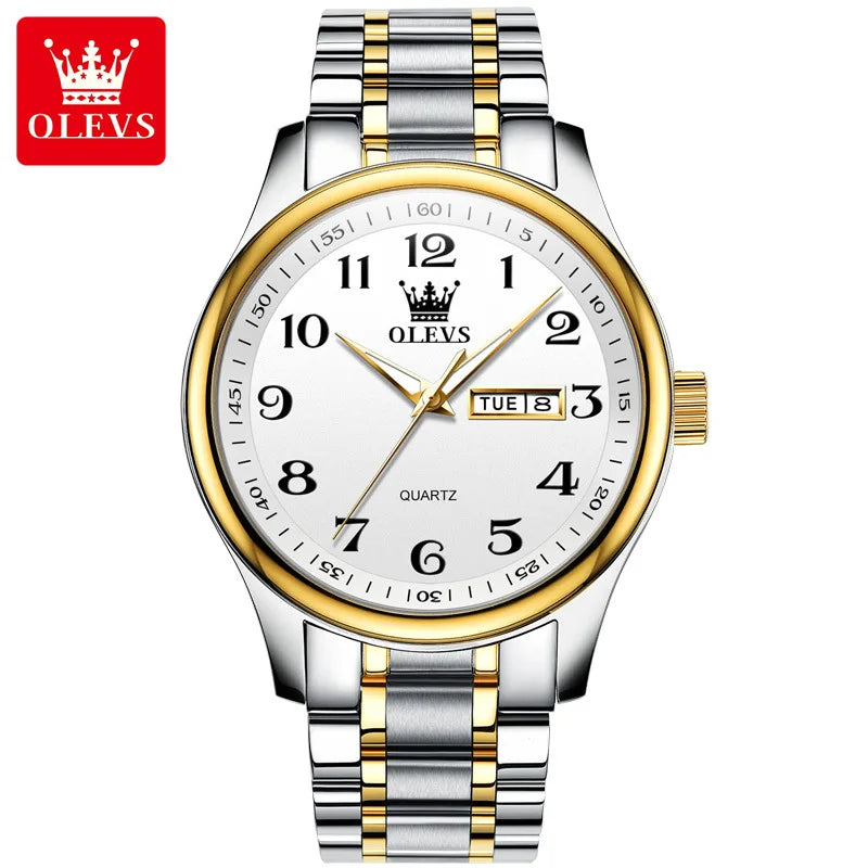 New Olevs 5567 Luxury Men's and Women Set Watches Fashionable and Simple Couple Watches Montre Relojes Women's Quartz Watch Good Vibrations