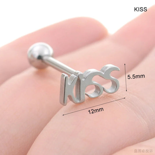 Sexy Genital Spider Moon KISS Rose Tongue Piercing Heart Balls Surgical Stainless Steel Tongue Rings Daisy Tounge Rings Jewelry Good Vibrations Adult Super Store