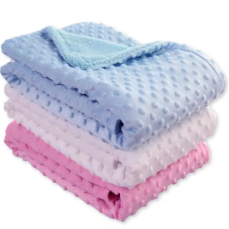 Wholesale 30X40inch Polyester Minky Dot Baby Blanket for Baby Sublimation Fleece Blanket  Minky Dot Baby Blanket Good Vibrations