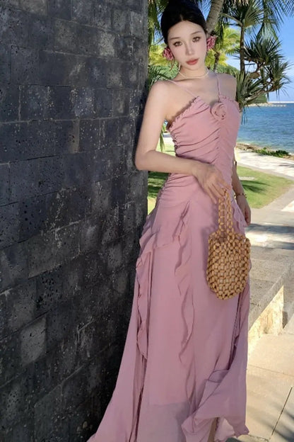 Roman V-Neck Tunic Slim Casual Maxi Dress For Women Lace Dress Good Vibrations