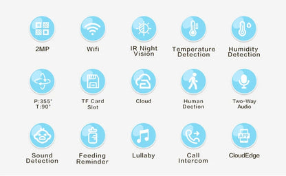 Y2-US 4.3 Inch Screen WIFI Auto Tracking APP Alarm Two-Way Audio Baby Monitor Camera 1080p Resolution Fast Delivery US Warehouse Good Vibrations