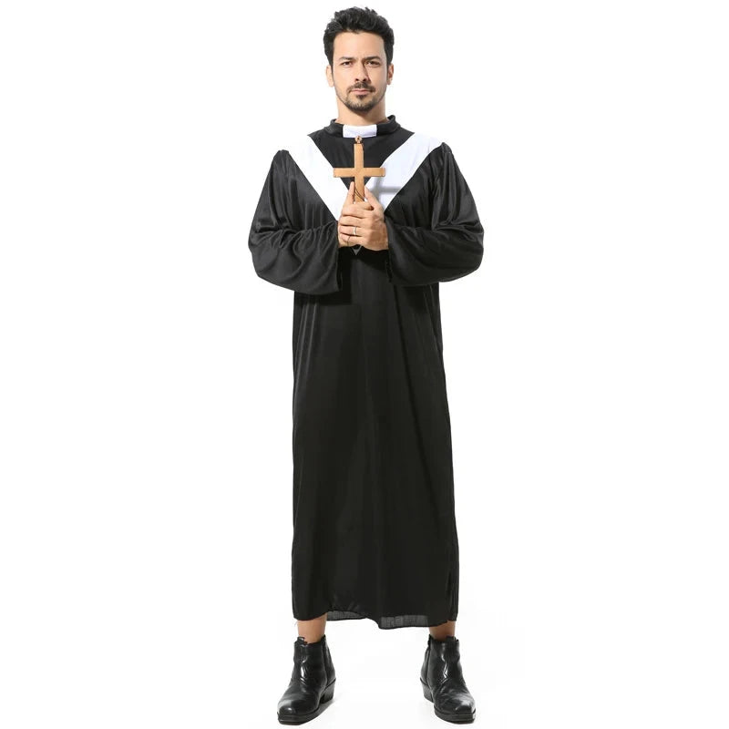 Halloween Costume Cosplay Jesus Christ Outfit Male Missionary Priest the Virgin Mary Priest Nun Bishop Costume Good Vibrations