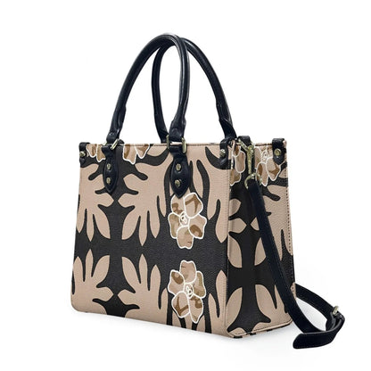Customized Luxury Leather Women Handbag Hawaii Tribal Polynesian Tattoo Print Pu Leather Purse Shoulder Bag Lightweight Tote Bag Good Vibrations