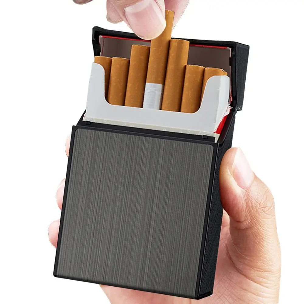 Portable metal cigarette case with 20pcs capacity.
