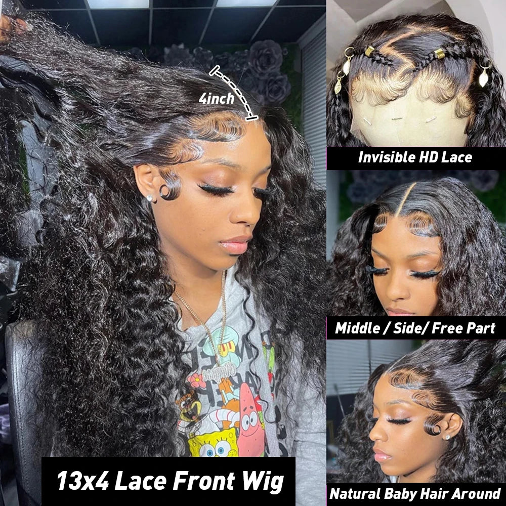 Raw Indian Hair Lace Front Wig,Human Hair Wig for Black Women, HD Lace Frontal Wig Natural Color With Baby Hair for Black Women Good Vibrations