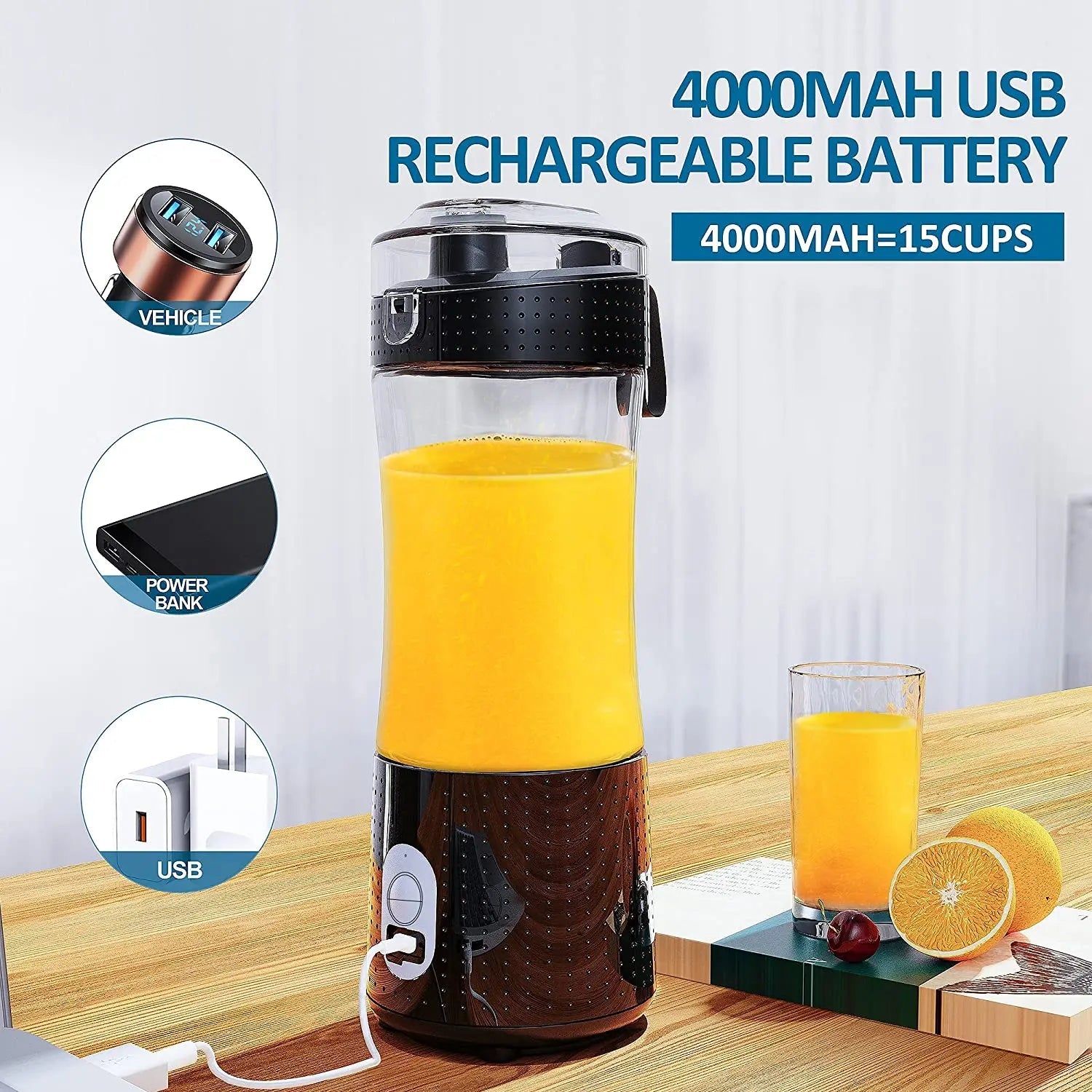 2024 Hot Sale Kitchen Gadgets Battery Operated Juicer Blender Portable Good Vibrations
