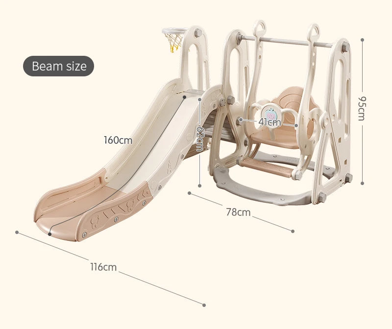 Children's Indoor Playground Equipment Plastic Swing Slide Set & Playhouse Combination for Park Usage Inflatable Type Good Vibrations