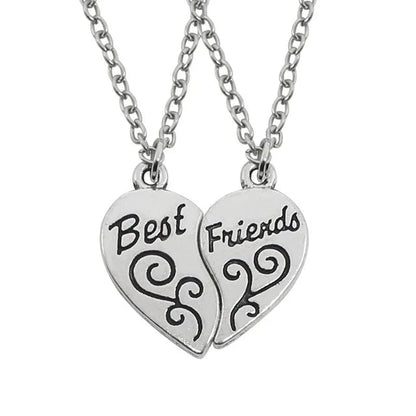 Fashion Best Friends Honey Love Couple Pendant Necklace 2 Pcs/ Set Chain Choke Broken Heart BFF Good Friendship Jewelry Gift Good Vibrations