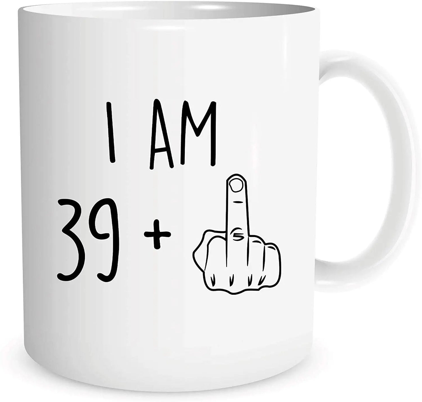 40th Birthday Gift for Men Women I Am 39 Plus Middle Finger Funny Gag Gift Ideas Coffee Mug Tea Cup for Him Her Good Vibrations