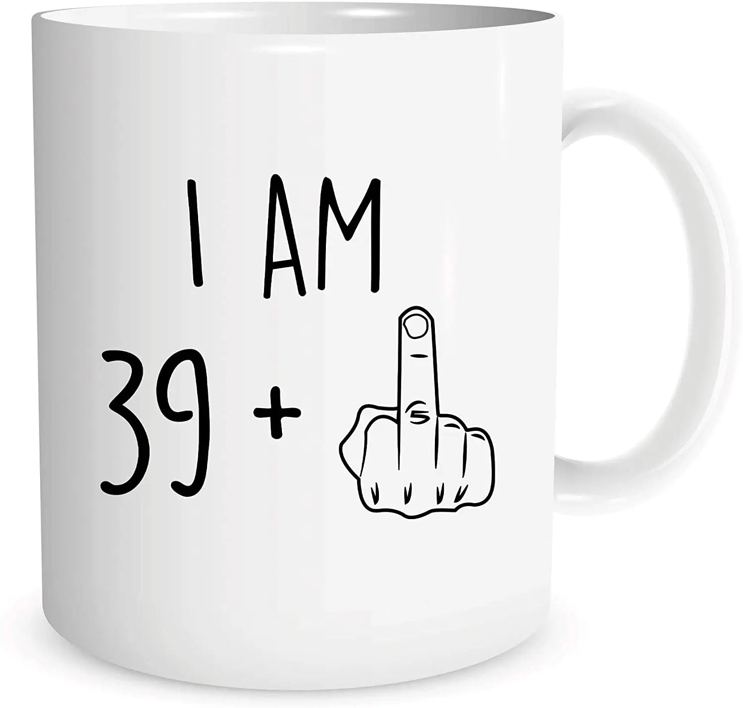 40th Birthday Gift for Men Women I Am 39 Plus Middle Finger Funny Gag Gift Ideas Coffee Mug Tea Cup for Him Her Good Vibrations