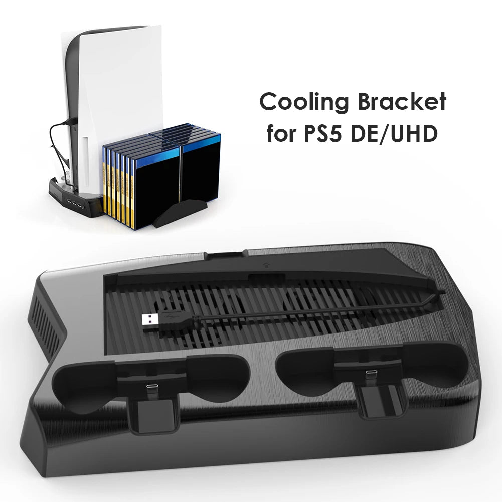 Dual Charging Dock Station for PlayStation 5 Controller for  Vertical Console Stand Cooler Game Accessories for PlayStation 5 Good Vibrations
