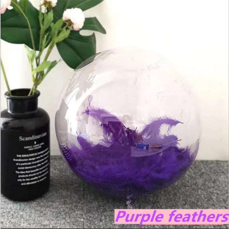 DIY Wedding Decoration Children's Birthday  Helium  Bobo Feather Transparent PVC Balloon Party Anniversary Good Vibrations