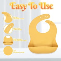 Food Grade Bpa Free Silicone Tableware Set Kids Dinnerware Set Durable Easy Clean Baby Bib Plate Bowl Spoon Fork Set Good Vibrations