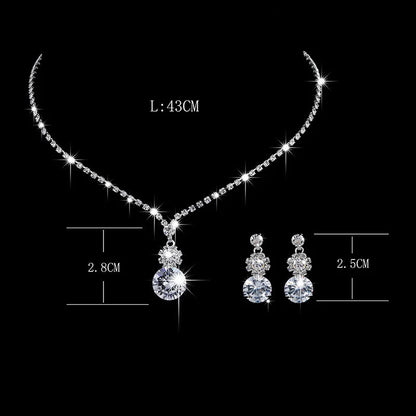 Fashion Crystal Bride Jewelry Set Rhinestone Silver-plated Wedding Dress Banquet Necklace Earring Set Ladies Gift Good Vibrations Adult Super Store