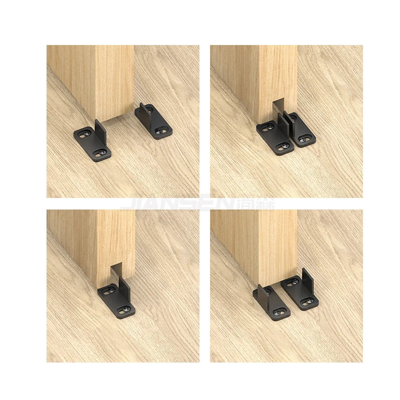 Wholesale Black Adjustable Carbon Steel Stay Roller Hardware Furniture Hardware Floor Guide Barn Door Guide for Bottom Good Vibrations