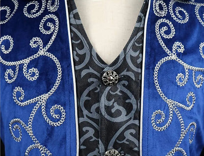 Medieval Men's Steampunk Vintage Tailcoat Jacket Gothic Victorian Frock Coat Uniform Halloween Costume Good Vibrations