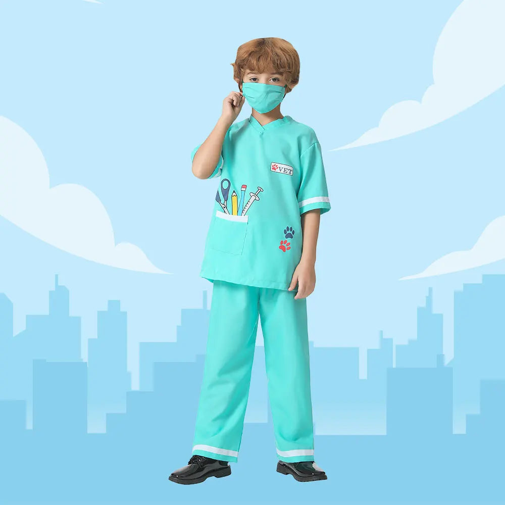 Kids Costumes Career Day Halloween Costumes Veterinarian Doctor Uniform Good Vibrations