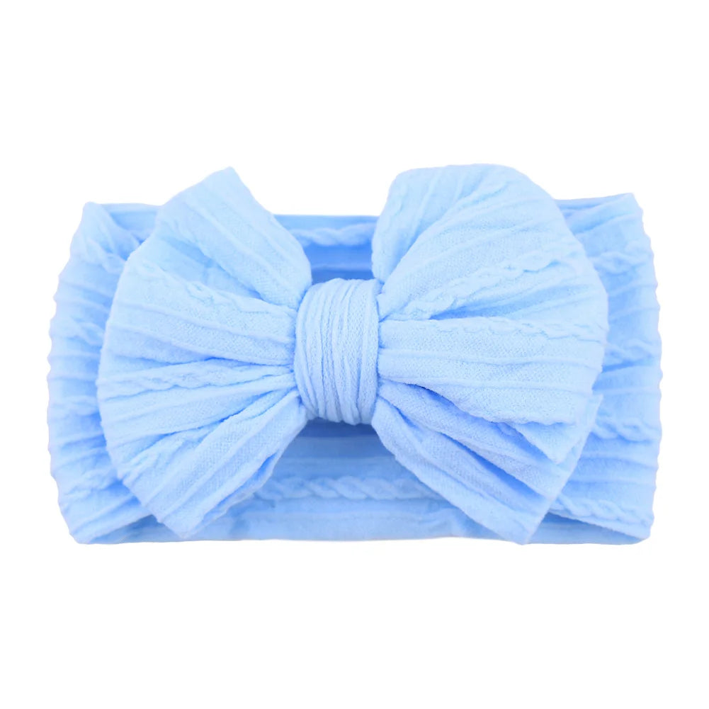 Solid Cable Bow Baby Headband for Child Nylon Layers Headwear Kids Elastic Turban Headwraps Newborn Boys Girls Hair Accessories Good Vibrations