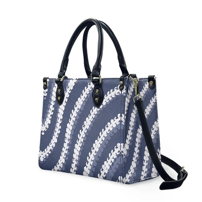 Customized Luxury Leather Women Handbag Hawaii Tribal Polynesian Tattoo Print Pu Leather Purse Shoulder Bag Lightweight Tote Bag Good Vibrations