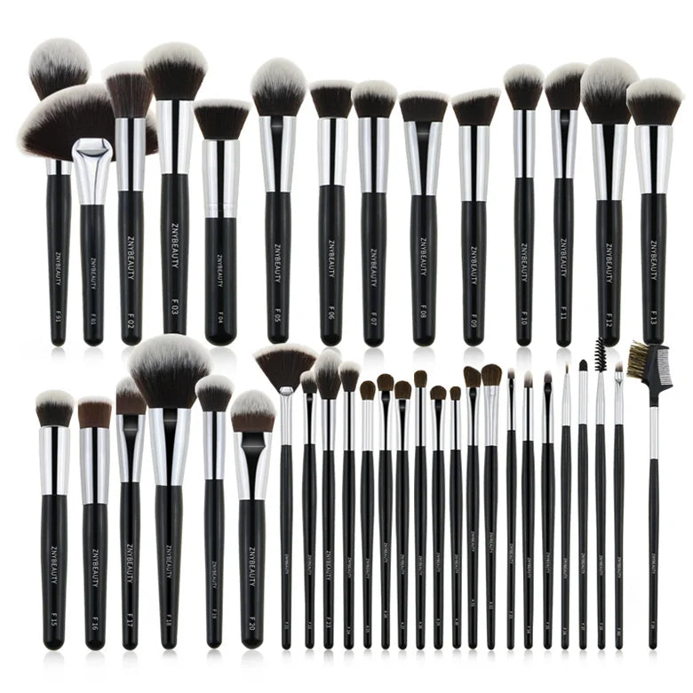 ZNY Professional 5-40 Pcs Black Wholesale Makeup Brushes Set Powder Foundation Highlight Eyebrow Eye Shadow Brushes Makeup Good Vibrations
