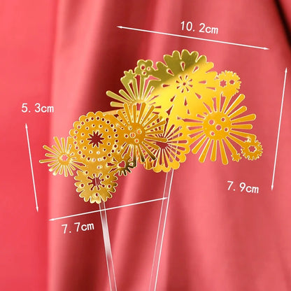 Happy Wedding  Anniversary Gold Castle Acrylic Cake Toppers  Bride Groom Mr Mrs Wedding Diamond Ring Cake Supplies Decoration Good Vibrations