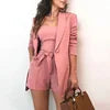 YiXin New Arrivals 2022 Vest Jacket Shorts Women Solid Color High Waist Women Outfits Three Pieces Set Women Clothing Good Vibrations
